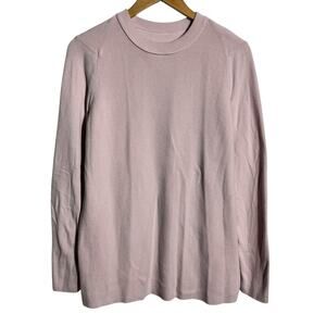 Lululemon Sweater Men‎ M Light Pink Cotton Nylon Blend Crewneck Pullover Preepy
